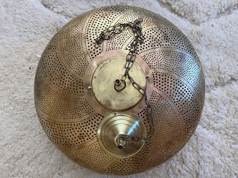 Elegant Moroccan Brass Pendant Lamp - Handmade Lighting Decor (PL 1079)